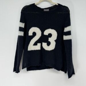 Wooden Ships Paola Buendia 23 Varsity Knit Sweater Black White Mohair Blend XS/S